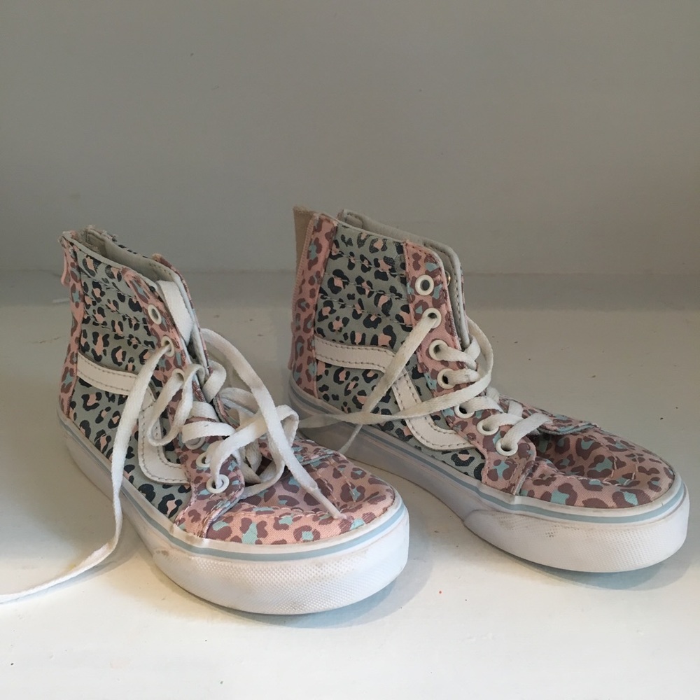 Girls Vans Pink/Blue Cheetah High Tops